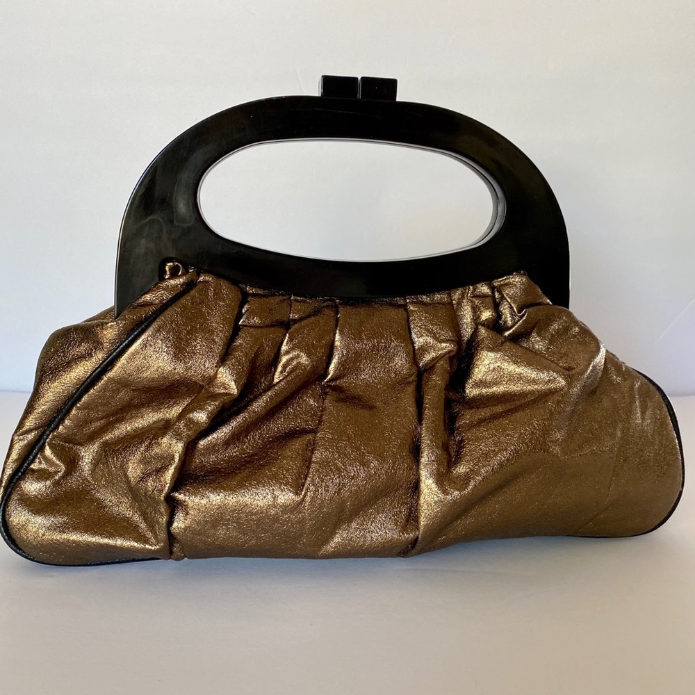 Bronze and black purse